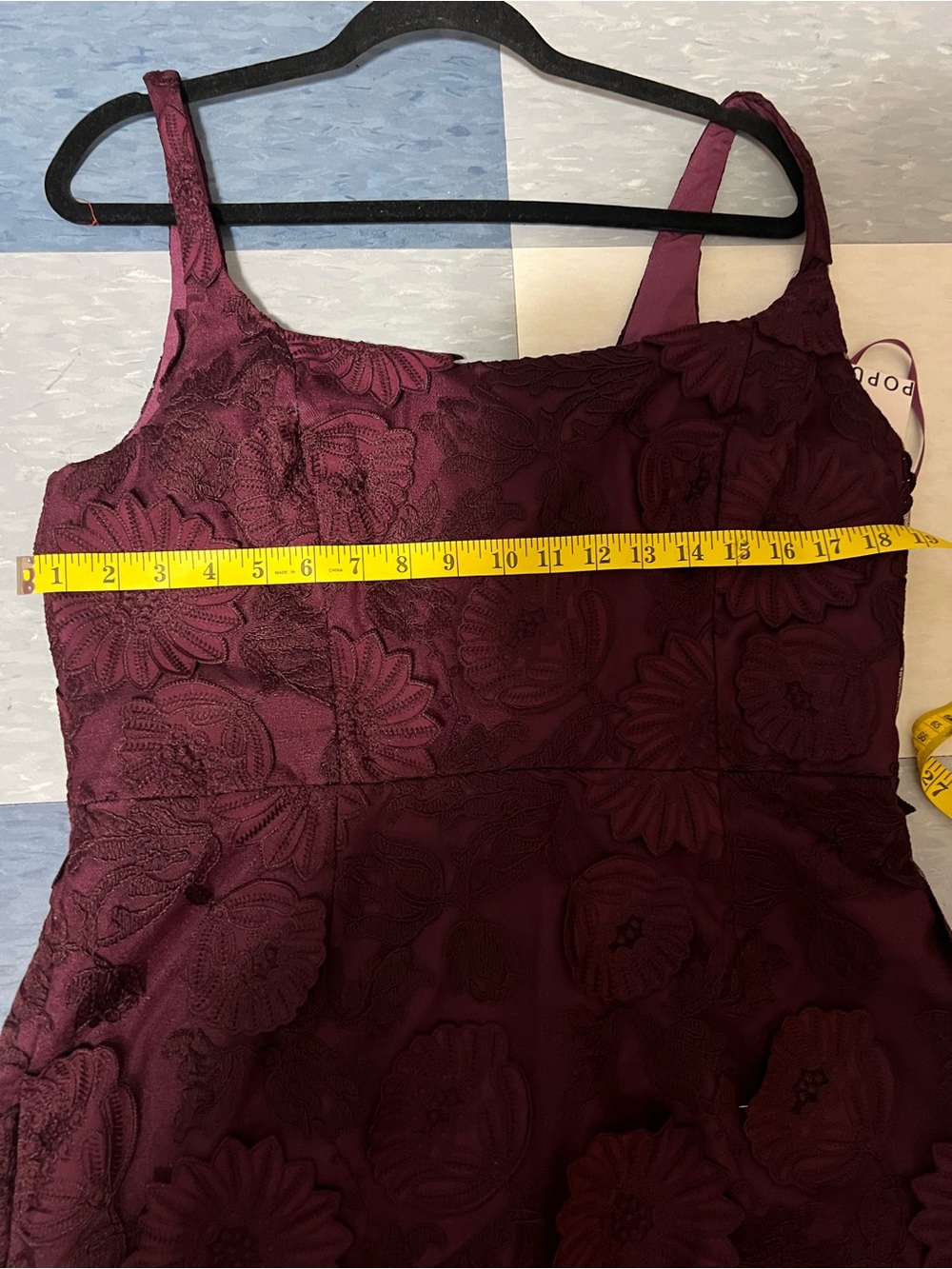 Dress the Population Burgundy Floral Lace Maxi Dress - Picture 10 of 12